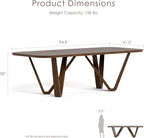 Furniture of America Nazaen I 94.5" Mid-Century Modern Solid Wood Live Edge - Image 3