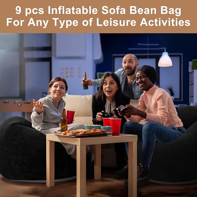 Realspring 6 9 12 Pcs Inflatable Bean Bag Chairs - Image 5