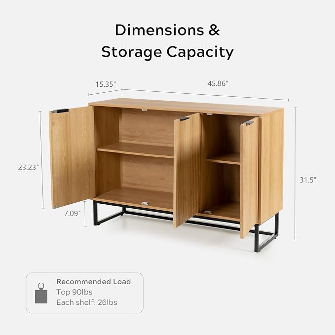 EYYTHUNG Fluted Storage Cabinet - Image 2