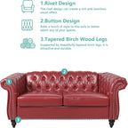 AVZEAR Chesterfield Loveseat Sofa, Upholstered Sofa Modern 2 Seater Couch Sofa - Image 3