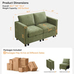 WUTUTUEE 58”Modular Sectional Loveseat Sofa, Modern Love Seat 2 Seater Sofa - Image 2