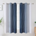 Navy Blue and Greyish White Blackout Curtains - Image 2