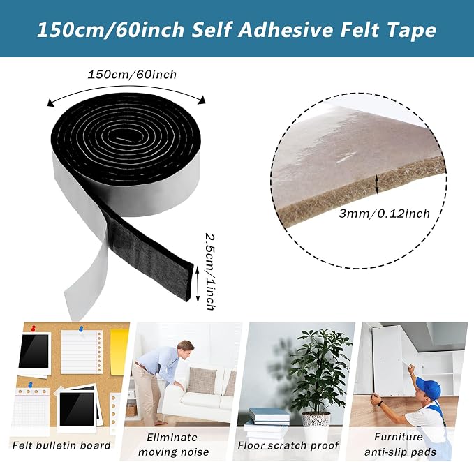 Shappy 2 Packs 120 x 1 x 0.12 Inch Felt Strips - Image 2