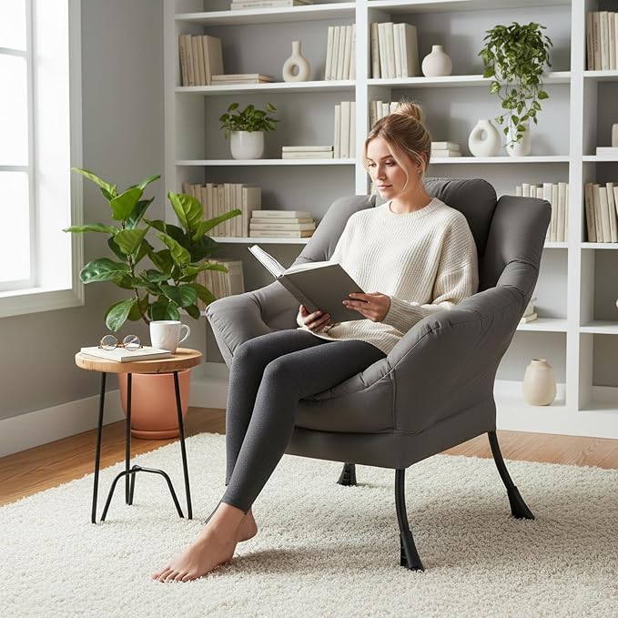 Welnow Dark Grey Single Lazy Chair - Image 2