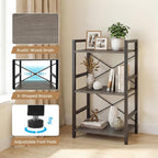 Tangkula 3-Tier Industrial Bookshelf, 16.5" Width Wooden Open Bookcase - Image 8