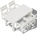 SERWALL Outdoor Dining Table Set, 67‘’ HDPE Patio Dining Set by SERWALL