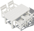 SERWALL Outdoor Dining Table Set, 67‘’ HDPE Patio Dining Set by SERWALL