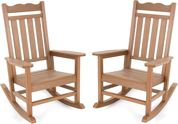 Stoog Patio Rocking Chairs Set of 2, All-Weather Outdoor & Indoor Porch Rocker by Stoog