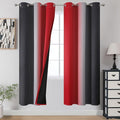 Red and Black Ombre Blackout Bedroom Curtains 72 Inch Long | Room Darkening by ESTELARTEXTILER