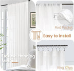 BGment White Linen Curtains 102 Inches Long - Image 6