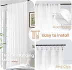 BGment White Linen Sheer Curtains 36 Inch Length - Image 6