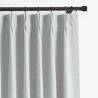 Vision Home Blue Fog Pinch Pleated Full Blackout Curtains Linen Blended Room - Image 4