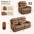 ANJ 3-Piece Faux Leather Power Recliner Sofa Set - Image 2