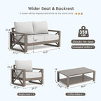 UDPATIO Aluminum Patio Furniture Set, Faux Wood Grain Modern Outdoor Furniture - Image 8