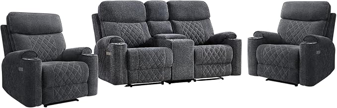 HAOMARKETS 3-Piece Recliner Sofa Set - Image 8