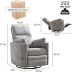 Power Recliner, Nursery Swivel Glider Rocking Chair - Image 2