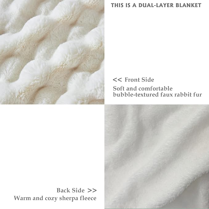 50x60 Inches Ultra-Soft Fuzzy Faux Fur Plush Throw Blanket - Image 3