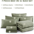 Monbix Full Size Comforter Set, Sage Green Bedding Comforter - Image 7