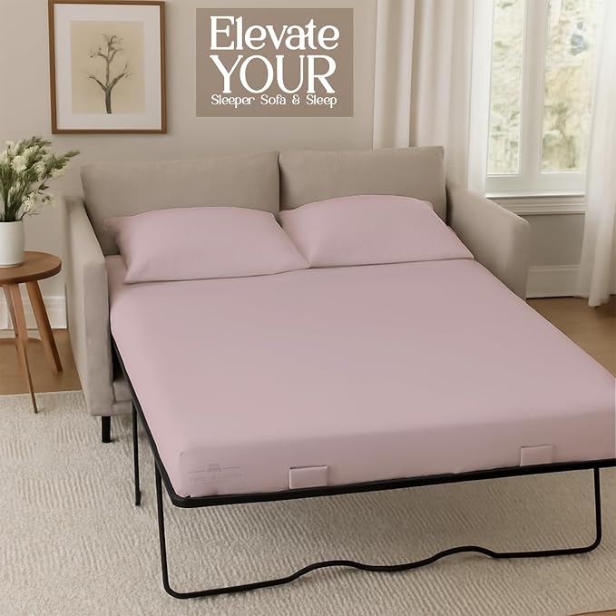 Sleeper Sofa Bed Sheet, 100% Cotton 400 Thread Count, 4 Piece Set, Deep Pocket - Image 5