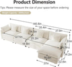 mikibama Modular Sectional Sofa, 146.5 Inch L Shaped Couch Set - Image 2
