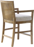 Madison Park Bar Stool with Rattan Back, Wood Counter Height Barstools - Image 7