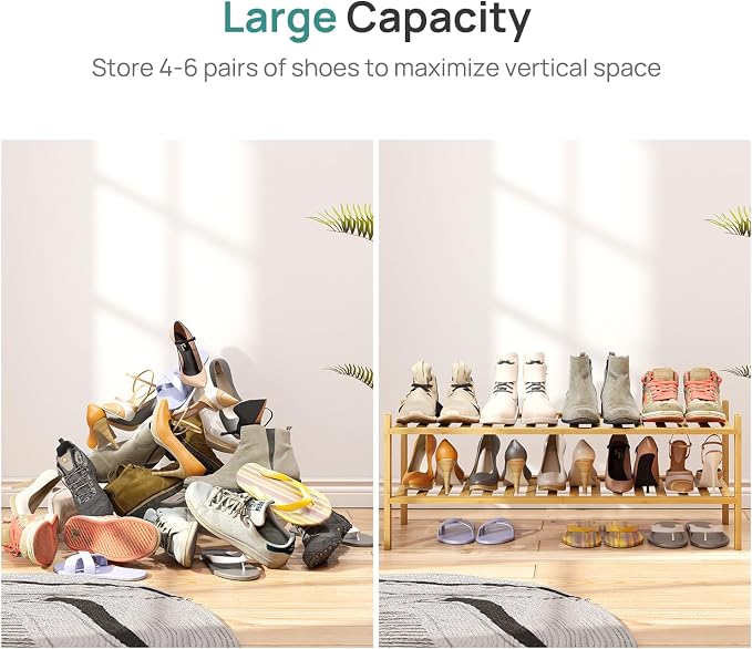 viewcare 2-Tier Long Shoe Rack for Entryway, Long 33IN | Beautiful | Functional - Image 5
