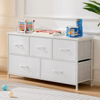 DUMOS Dresser for Bedroom, 5 Storage Drawers, Wide Fabric Closet Chests - Image 9