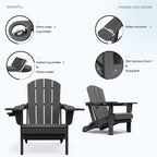 SERWALL Foldable Adirondack Chair, HDPE Adirondack Chair - Image 5