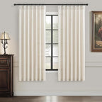 PleatedDrapes Light Filtering Kitchen Curtains 63 Inches Long 2 Sets, Basement by PleatedDrapes
