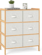LOKO Fabric Dresser with 6 Drawers, Modern Storage Tower with 6 Folding Fabric by LOKO