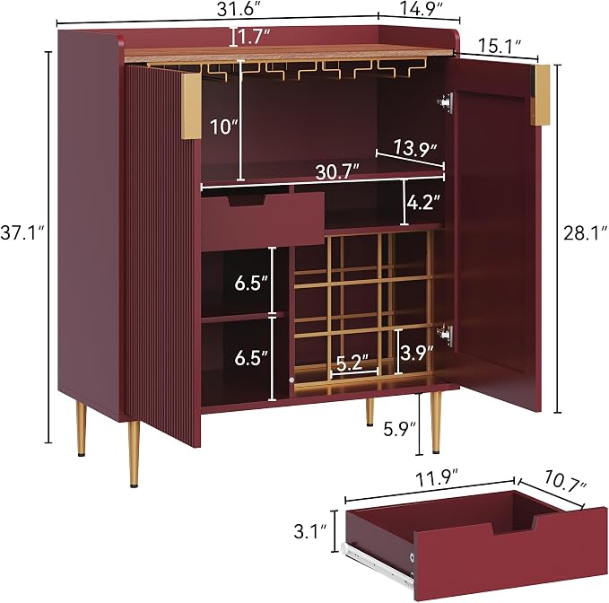 ARTPOWER Coffee Bar Cabinet - Image 2