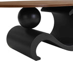 Modern Oval Coffee Table Set of 2, Wood Nesting Coffee Tables - Image 8