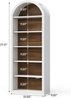 LITTLE TREE 6-Tier Bookcase, Large Freestanding Wooden Open Bookcase Bookshelf - Image 3