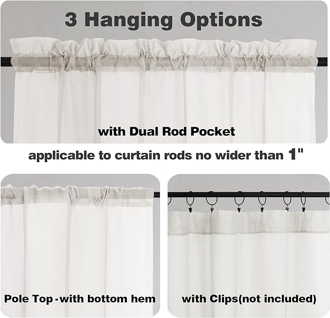Chyhomenyc Ivory Sheer Curtains 84 Inches Long - Image 6