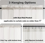 Chyhomenyc Sheer Curtains Tiers 2 Pieces Set, Light Filtering Small Curtains 24 - Image 3