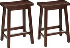 Amazon Basics Solid Wood Saddle-Seat Counter Height Bar Stools by AmazonBasics