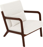 Garvee Mid-Century Modern Accent Chair, Sherpa Upholstery, Solid Wood Armchair - Image 7