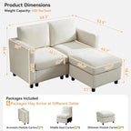 WUTUTUEE 58”Modular Sectional Loveseat Sofa - Image 2