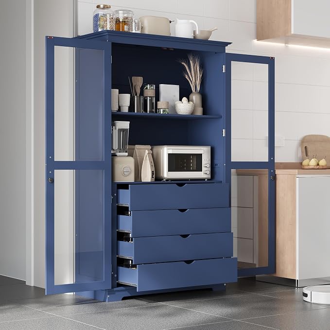 VilroCaz 75'' Tall Kitchen Pantry, Wood Freestanding Kitchen Storage Cabinet by VilroCaz