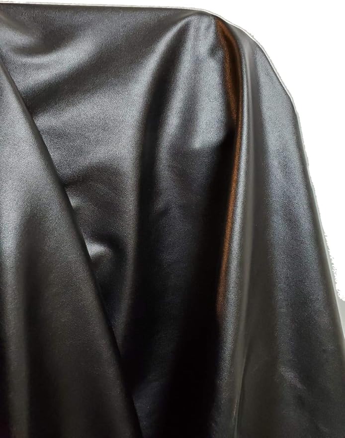 NAT Leathers™ | Black Stretch Super Soft Faux Vegan Leather PU | by the Yard - Image 5