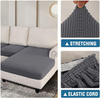 H.VERSAILTEX Sectional Couch Covers 3 Pieces Sofa Seat Cushion Covers L Shape - Image 6