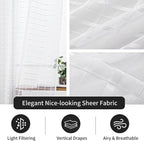 SpaceDresser Check Sheer Curtains 90 Inches Long - Image 5