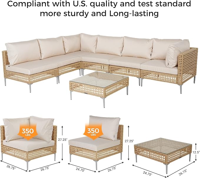 Grand patio 13-Piece Wicker Patio Furniture Set - Image 5