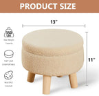 Wimarsbon Storage Ottoman, Modern Round Footrest - Image 3