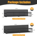 DTUQYX Magnetic Spice Rack for Refrigerator, 4 Pack 100% Metal Strong Magnet - Image 2