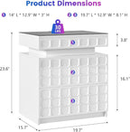 Night Stand with Charging Station and Smart RGB Lights, LED Nightstand with - Image 2
