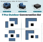 SUNLEI 7pcs Patio Conversation Sets Outdoor Furniture Sets, High Back - Image 5