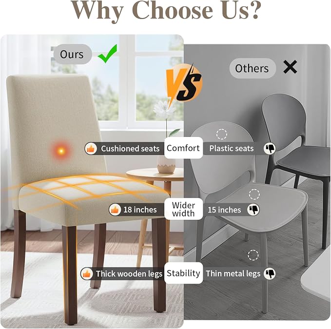Dining Chairs Set of 2, Modern Dining Room Chairs - Image 5