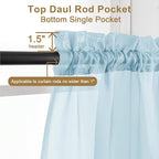 Chyhomenyc Sky Blue Sheer Curtains 96 inches Long 2 Panels, Light Filtering - Image 2