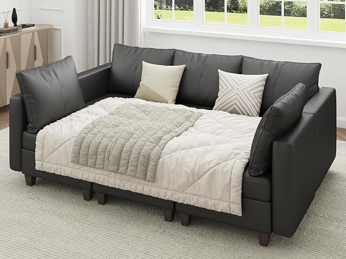 EASE MOOSE Armrest Module for Modular Sectional Sofa, Faux Leather Side - Image 8